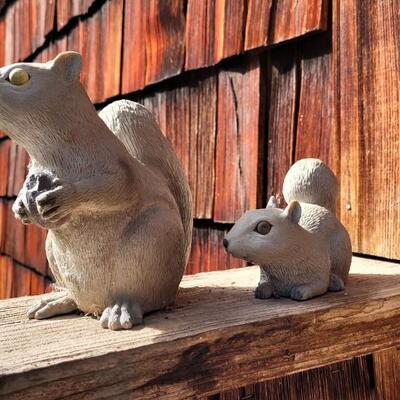 Lot 82: Vintage Pair of Garden Deco Squirrels