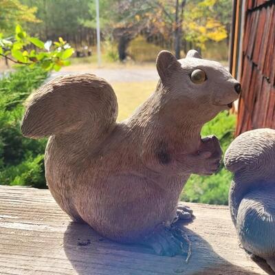 Lot 82: Vintage Pair of Garden Deco Squirrels