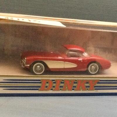 Dinky die cast car red ,  1958 red Chevrolet Corvette