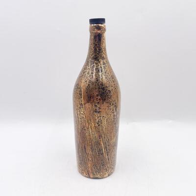 MCCORMICK 12â€ BROWN CRACKLE GLAZE BOTTLE