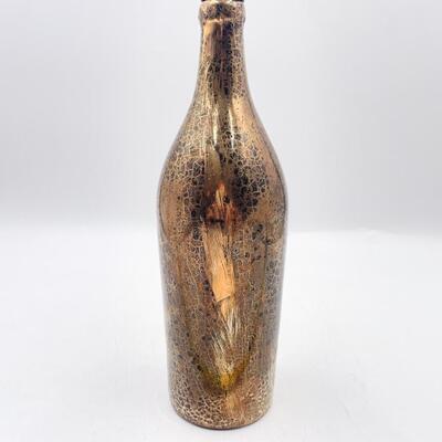 MCCORMICK 12â€ BROWN CRACKLE GLAZE BOTTLE