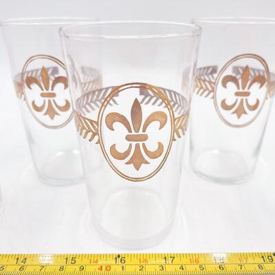 VINTAGE 4.5â€ FLEUR DE LIS GLASSES (6)