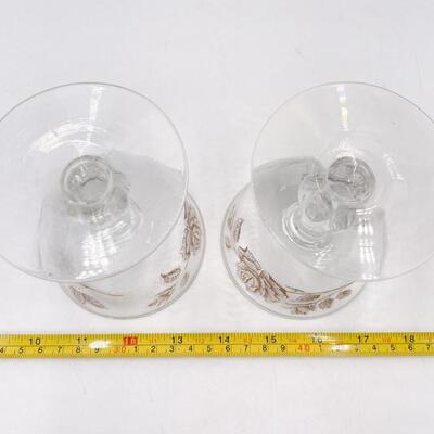 VINTAGE LIBBEY 4.5â€ GOLD RIMMED ROSE SHERBET GLASSES