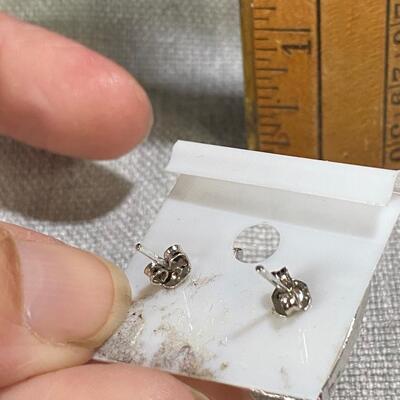 Small Rhinestone American Flag Patriotic Earrings