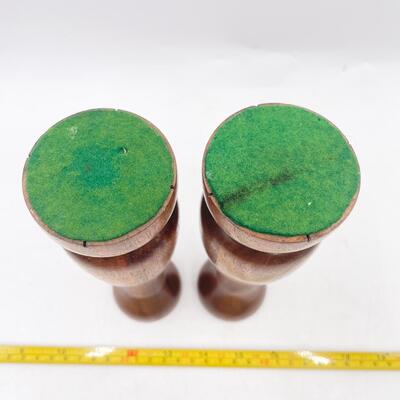 8â€ WOODEN CANDLESTICKS (2)