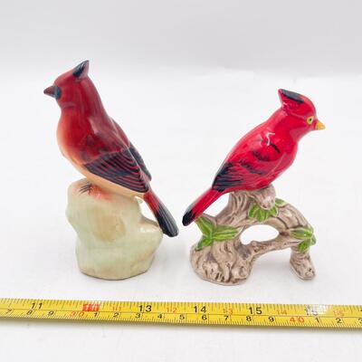 SMALL VINTAGE CERAMIC CARDINAL FIGURINES (2) - MADE IN JAPAN