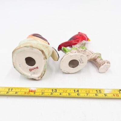SMALL VINTAGE CERAMIC CARDINAL FIGURINES (2) - MADE IN JAPAN