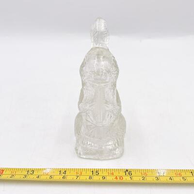 4.5â€ GLASS RABBIT CANDY CONTAINER FIGURINE