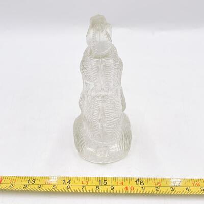 4.5â€ GLASS RABBIT CANDY CONTAINER FIGURINE