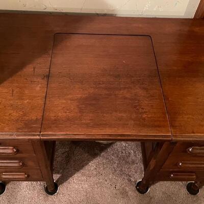 VINTAGE SOLID WOOD TYPEWRITER DESK