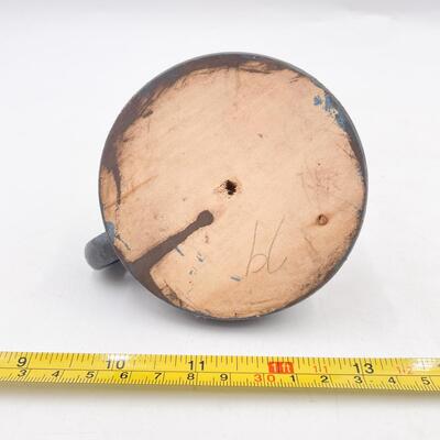 3â€ DARK BLUE WOODEN CANDLESTICK