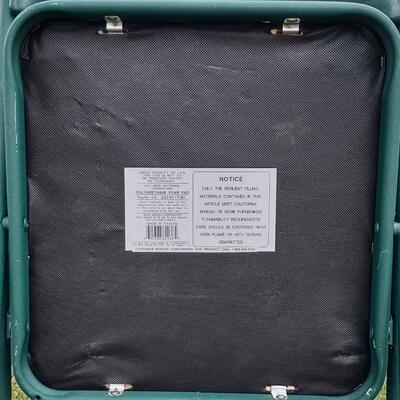 356: Phoenix X 3 Padded Green Folding Chairs
