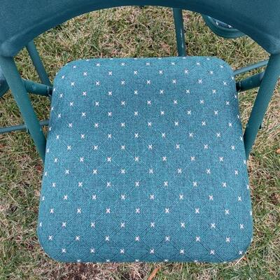356: Phoenix X 3 Padded Green Folding Chairs