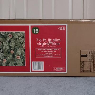 Lot 357: 7 1/2 Lit Slim Virginia Pine Christmas Tree