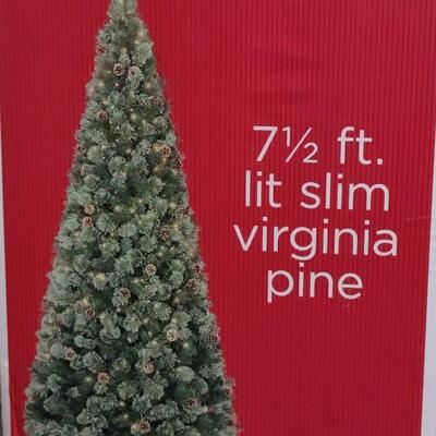Lot 357: 7 1/2 Lit Slim Virginia Pine Christmas Tree