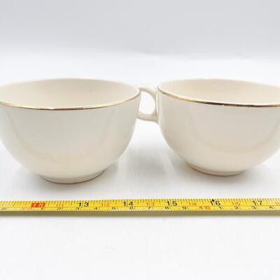 TAYLOR SMITH TAYLOR VERSATILE CHINA PINK ROSE TEACUPS (2) & SAUCERS (3)