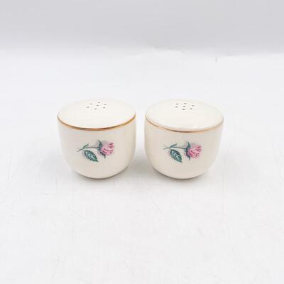 TAYLOR SMITH TAYLOR VERSATILE CHINA PINK ROSE SALT & PEPPER SHAKERS