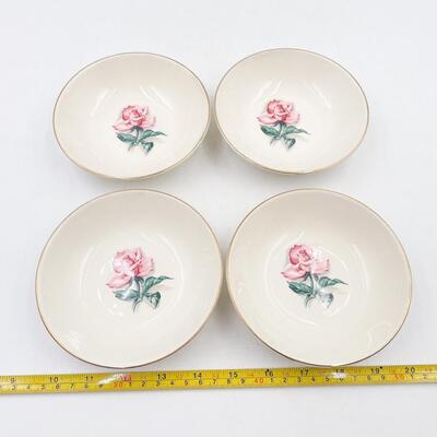 TAYLOR SMITH TAYLOR VERSATILE CHINA PINK ROSE 5â€ BOWLS (4)