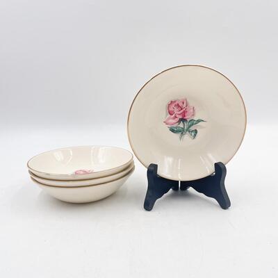 TAYLOR SMITH TAYLOR VERSATILE CHINA PINK ROSE 5â€ BOWLS (4)