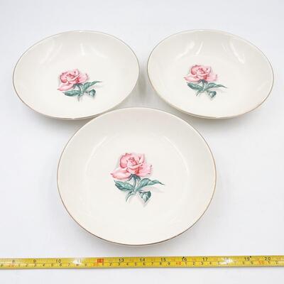 TAYLOR SMITH TAYLOR VERSATILE CHINA PINK ROSE 8.5â€ BOWLS (4)