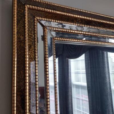 Lot 360: Vintage Gold Framed Beveled Mirror