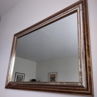 Lot 360: Vintage Gold Framed Beveled Mirror