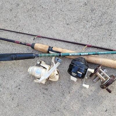 Lot 99: Fisherman's Bundle (2 Rods & 3 Reels)