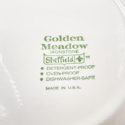 VINTAGE SHEFFIELD GOLDEN MEADOW IRONSTONE PLATES (3)