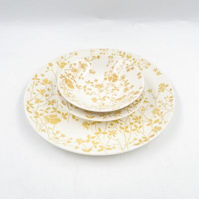 VINTAGE SHEFFIELD GOLDEN MEADOW IRONSTONE PLATES (3)