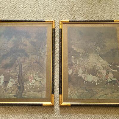 Lot 364: The Tribute Horse Painting, Reproduction Sung Dynasty Artworks (One has COA, Large Paintings)