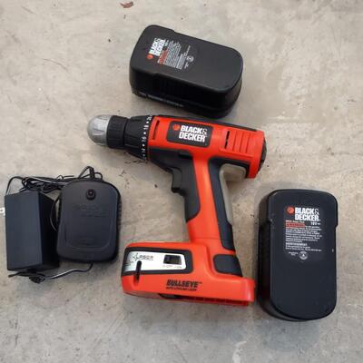 Lot 378: Black & Decker Bullseye Drill, Black & Decker Snake Light, & Black & Decker Finishing Sander