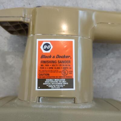 Lot 378: Black & Decker Bullseye Drill, Black & Decker Snake Light, & Black & Decker Finishing Sander