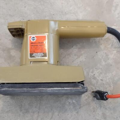 Lot 378: Black & Decker Bullseye Drill, Black & Decker Snake Light, & Black & Decker Finishing Sander