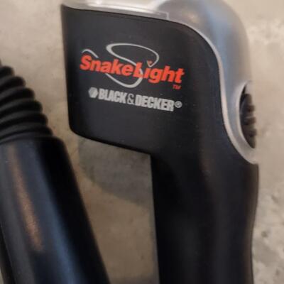 Lot 378: Black & Decker Bullseye Drill, Black & Decker Snake Light, & Black & Decker Finishing Sander