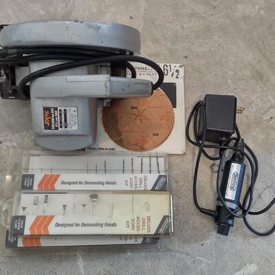 Lot 379: Sterling Mini Drill With Accessories, Skilsaw Power Saw