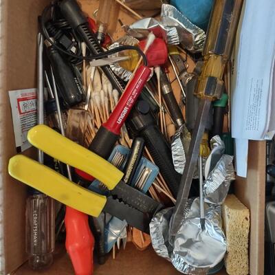 Lot 383: Rolling Wire 2 Drawer Cart With Tools, Clamps, A Tool Kit & More