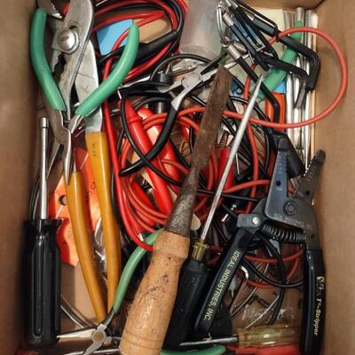 Lot 383: Rolling Wire 2 Drawer Cart With Tools, Clamps, A Tool Kit & More