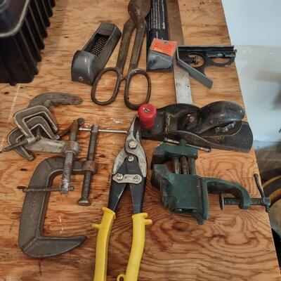 Lot 383: Rolling Wire 2 Drawer Cart With Tools, Clamps, A Tool Kit & More