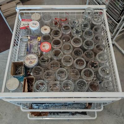 Lot 385: Rolling Wire 4 Drawer Cart With Hardware, Extension Cords, & More