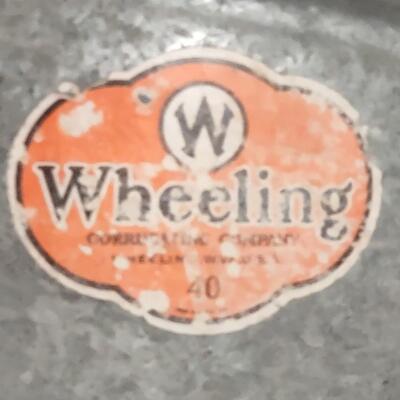 Lot 392: Wheeling Galvanized Wash Tub & More