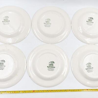 ROYAL CHINA BLUE WILLOW WARE DINNER PLATES (6)