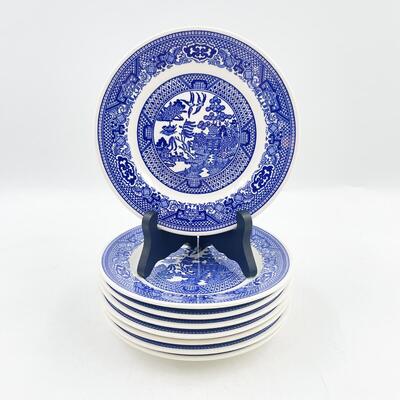 ROYAL CHINA BLUE WILLOW WARE 6.5â€ PLATES (8)