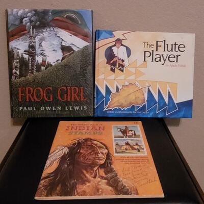 Lot 116: "Frog Girl", "The Flute Player" and "Indian Stamps" Book lot