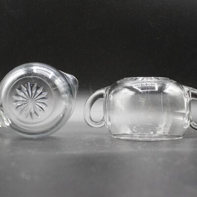 Pair of Vintage Kitchen Glassware Cream and Sugar Set