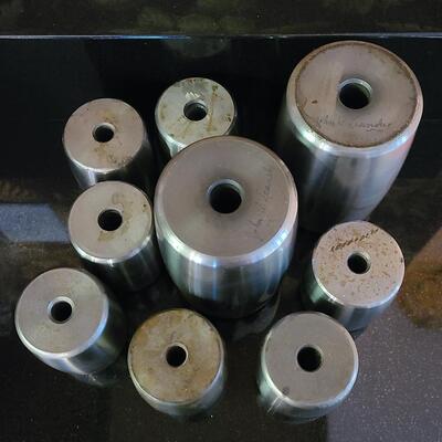 Lot 437: Industrial Vintage Steel Weights/Dies Bookends/Doorstops