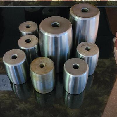 Lot 437: Industrial Vintage Steel Weights/Dies Bookends/Doorstops