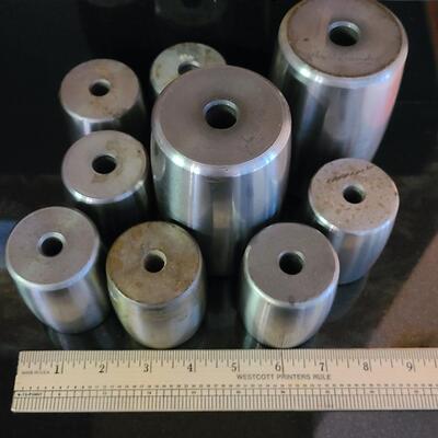 Lot 437: Industrial Vintage Steel Weights/Dies Bookends/Doorstops