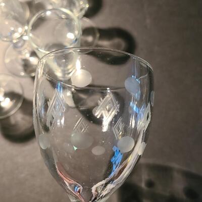 Lot 501: Vintage Steel Cocktail Tray, Martini Bell, and Etched Cordials