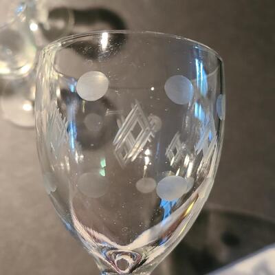 Lot 501: Vintage Steel Cocktail Tray, Martini Bell, and Etched Cordials