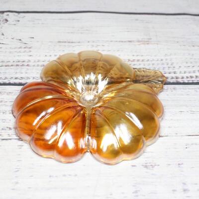 Glass Pumpkin Fall Home Decor Tray